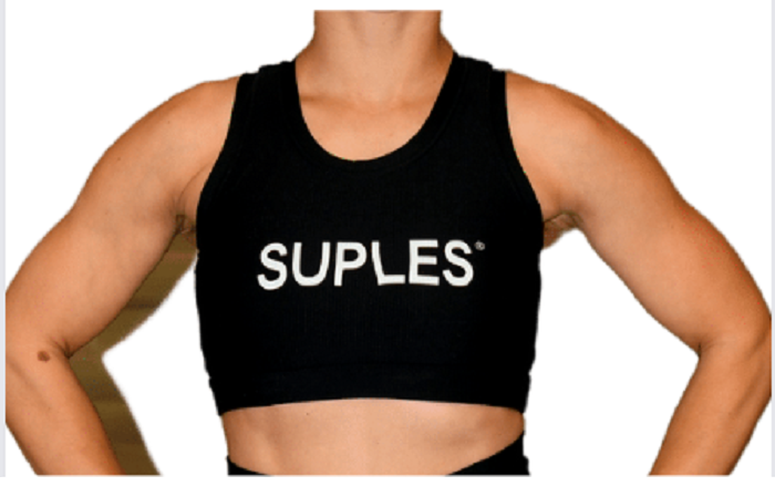 Black Suples Branded Sports Bra